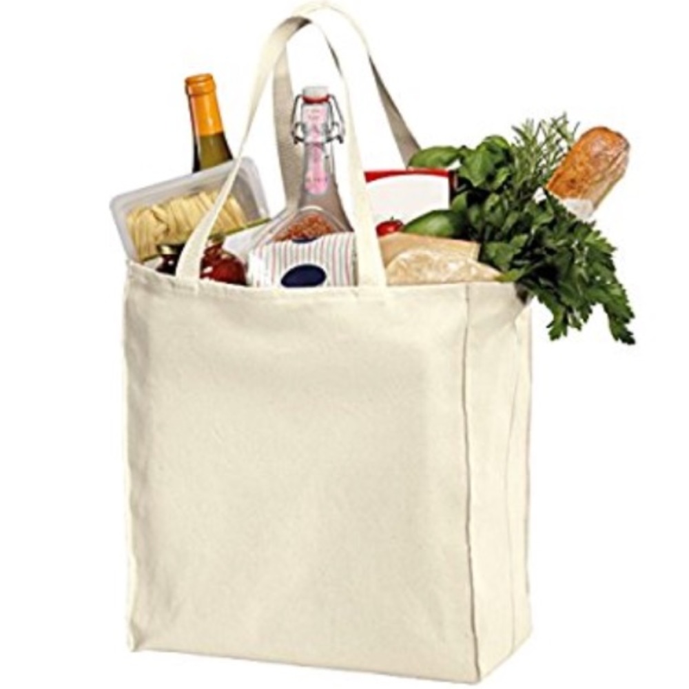 Cotton Twill Over-the-Shoulder Large Tote Bags